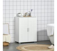 kleankin Meuble de salle de bain, placard avec porte, étagère réglable, 60 x 30 x 80 cm, blanc