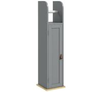 kleankin Meuble colonne porte-papier – placard & étagères réglables – 20x20x80 cm gris