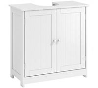 kleankin Meuble sous-vasque 2 portes avec étagère Blanc 60 x 30 x 60 cm