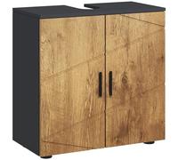 kleankin Meuble sous Lavabo 60 x 30 x 60 cm Gris Anthracite Aspect Bois