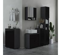 kleankin Meuble Sous-Lavabo Salle de Bain en Bois avec Armoire 2 Portes, 60x30x60cm, Noir