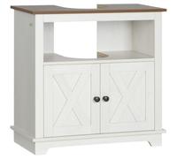 kleankin Meuble sous lavabo Armoire de rangement - Niche, portes doubles 60×30×60 cm Blanc