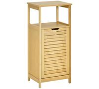 kleankin Meuble sur Pied en Bmabou avec Panier à Linge Meuble Bas de Salle de Bain Gain de Place - dim. 40L x 30l x 86,5H cm