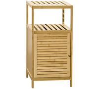 kleankin Meuble de salle de bain en bambou 2 étagères 1 placard avec porte 33 x 36,5 x 67 cm naturel
