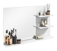 kleankin Miroir de Salle de Bain 2 étagères latérales 75x10x48 cm Blanc