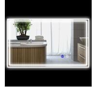 kleankin - Miroir de salle de bain - Alliage d'aluminium - 100x60x4cm - Transparent