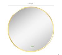 kleankin miroir de salle de bain miroir mural rond Ø50 cm avec fonction mémoire IP44 pour salle de bains salon chambre à coucher o