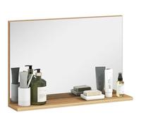 kleankin Miroir de Salle de Bain Mural avec Étagère 60x12x40cm Bois