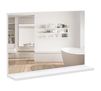 kleankin Miroir Mural de Salle de Bain avec étagère, Miroir Moderne Polyvalent pour la Salle de Bain, la Chambre et l'entrée, 60x12x40 cm, Blanc