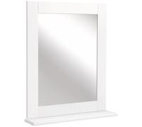 Kleankin Miroir Mural Salle de Bain Blanc avec Étagère Design Épuré Aosom France