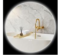 kleankin Miroir rond lumineux LED de salle de bain 80 cm avec éclairage interrupteur tactile système antibuée luminosité réglable