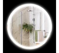 Kleankin Miroir rond lumineux LED de salle de bain 29 W Ø 60 cm tactile antibuée blanc argent