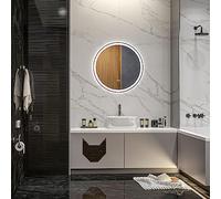 kleankin Miroir Salle de Bain avec éclairage Ø 60 cm Miroir Rond Lumineux 3 Couleurs Interrupteur Tactile système antibuée 29W Blanc Argent