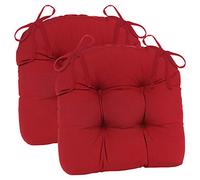 Klear Vu Lot de 2 Coussins touffetés pour Chaise de Salle à Manger, Rouge