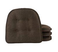 Klear Vu Omega Lot de 4 Coussins de Chaise universels antidérapants en Forme de U pour Salle à Manger, Cuisine et Bureau, 38,1 x 40,6 cm, châtaignier uni