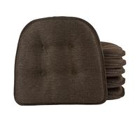 Klear Vu Omega Lot de 4 Coussins de Chaise universels antidérapants en Forme de U pour Salle à Manger, Cuisine et Bureau, 38,1 x 40,6 cm, châtaignier uni