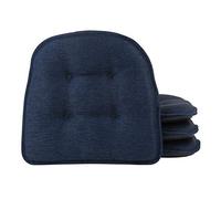 Klear Vu Omega Lot de 4 Coussins de Chaise universels antidérapants en Forme de U pour Salle à Manger, Cuisine et Bureau, 38,1 x 40,6 cm, Bleu Indigo uni