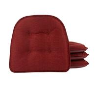 Klear Vu Omega Lot de 4 Coussins de Chaise universels antidérapants en Forme de U pour Salle à Manger, Cuisine et Bureau, 38,1 x 40,6 cm, Rouge Flamme uni