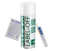 KLEB-EX Lot de bombe aérosols de 400 ml et stylo détachant d'étiquettes pratique - Décapant et détachant d'étiquettes en kit - Décapant d'étiquettes et dissolvant de colle, avec 1 flacon DEWEPRO®