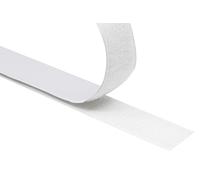 KLEBASTO Bande Velcro autocollante | Extra forte | Bande Velcro à coller | Kit de bande à crochet et bande velours | Qualité professionnelle (blanc, 25 mm x 6 m)
