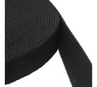 KLEBESHOP24 Bande auto-agrippante double face, attaches réutilisables multi-usages, sangle scratch, attache cable, crochets + boucles dos à dos - largeur et couleur au choix/noir, 25 mm x 8 m