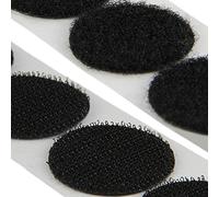 KLEBESHOP24 Pastilles scratch adhésives autocollantes, crochets et boucles, points auto-agrippantes, couleur, diamètre & quantité au choix/noir, Ø 13 mm, 20 pièces