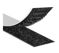 KLEBESHOP24 Ruban autocollant adhésif à crochets et boucles | Bande scratch adhésive | Couleur, longueur, largeur au choix/noir, 16 mm x 15 cm