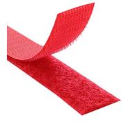 KLEBESHOP24 Ruban autocollant adhésif à crochets et boucles | Bande scratch adhésive | Couleur, longueur, largeur au choix/rouge, 20 mm x 3 m