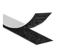 KLEBESHOP24 Ruban autocollant adhésif à crochets et boucles | Bande scratch adhésive | Couleur, longueur, largeur au choix/noir, 50 mm x 3 m