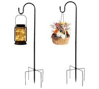Kleemeiero 2PCS Crochet de Berger Crochets de Jardin Extérieur, 120cm 5 Brochs, Crochets et Suspensions pour Plantes Crochets de Berger Réglables en Métal pour Suspendre des Lanternes, Plantes