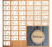 Kleemeiero 40 PCS Alphabets Numéro Pochoirs Réutilisable en Plastique, pour Peinture, Lavable Pochoir de Lettres Normographe Lettre et Chiffre pour Scrapbook