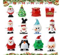 Kleemeiero Lot de 12 jouets à remonter de Noël - Jouet à remonter - Mouvement à remonter - Calendrier de l'Avent - Petites choses pour enfants et adultes