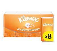 Kleenex® Allergy P8-8 unités - Papier Pâte de bois - 1 épaisseur - Mouchoirs en papier - Boîte - orange - Hypoallergénique - Testé ophtalmologiquement - Testé dermatologiquement