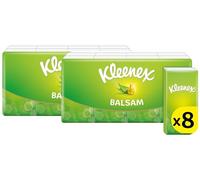 Kleenex Balsam in Handy Pocket Pack Mouchoirs - Les tissus baumes protègent et apaisent votre nez lorsque vous avez un rhume - Baume à l'aloe vera, à la vitamine E et au calendula (16 paquets)