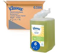 Kleenex Botanics Fresh Savon mousse pour les mains 6386 - Savon mousse parfumé pour les mains - 6 recharges x 1 litre de savon pour les mains, couleur verte (6 litres au total)