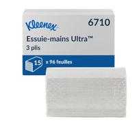 Kleenex Essuie-mains pliés en V 6710 Ultra – 3 épaisseurs, ultra-absorbant – 15 x 96