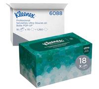 Essuie-mains enchevêtrés Kleenex Ultra Soft Pop-Up 6088 - 18 paquets de 70 blancs 1 épaisseur