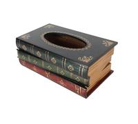 Kleenex - Housse de boîte rectangulaire en bois - Distributeur de mouchoirs - Décoration unique - Pour les amateurs de lecteurs de livres à la maison, au bureau, dans la voiture - Bleu