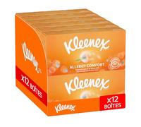 KLEENEX - Mouchoirs boîte Allergy Comfort (12 boîtes de 56 mouchoirs) - apporte un plus grand confort en cas de symptômes d’allergie - Fabriqué en France