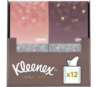 KLEENEX - Mouchoirs boîte cubique Ultra-soft (12 boîtes de 48 mouchoirs) - doux et soyeux qui laissent une sensation de bien-être sur la peau - Fabriqué en France