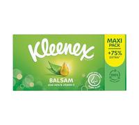 KLEENEX - Mouchoirs boîte maxi-pack Balsam (15 boites de 112 mouchoirs) - dépose un baume protecteur qui apaise vos nez idéal en cas de gros rhumes - Fabriqué en France