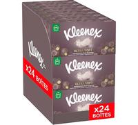 KLEENEX - Mouchoirs boîte Ultra-soft (24 boîtes de 64 mouchoirs) - doux et soyeux qui laissent une sensation de bien-être sur la peau - Fabriqué en France