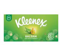 KLEENEX Mouchoirs en Papier 3 Épaisseurs Formule Baume au Calendula et à l'Aloe Vera, 1 Boîte, 64 Mouchoirs