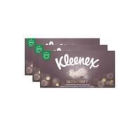 Kleenex mouchoirs en papier ultra-doux, 3 plis, doux et soyeux, 3 boîtes, 192 mouchoirs (3 paquets de 1)