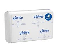 Kleenex Multifold Paper Towels (02046), White, 8 Packs/Convenience Case, 150 Tri Fold Paper Towels/Pack, Pack of 8, Total 1,200 Towels/Case