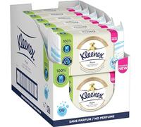 KLEENEX Pure - Papier Toilette Humide (12 paquets de 38 feuilles) - double épaisseur - jetable dans les toilettes - sans plastique - sans parfum - sans alcool - emballage recyclable