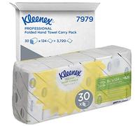 Kleenex Ultra, 7979, Essuie-mains enchevêtrés, 2 plis, Blanc, 30 paquets x 124 feuilles (3 720 feuilles au total)
