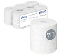 Kleenex® Ultra Essuie-Mains Roulés 6780 - Papier à 2 Épaisseurs, Airflex™, Gaufré, Recyclé - 6 Rouleaux x 150 m (600 Feuilles Total)