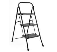 Kleeneze Escabeau Pliable 3 Marches Antidérapantes, Léger avec Poignée de Transport, Clip de Sécurité, Max. 150kg, Acier Robuste, Escabeau Pratique pour Cuisine, Maison et Ateliers