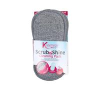 Kleeneze KL067258EU Lot de 3 Scrub & Shine Tampons de Nettoyage en Microfibre, Design Double Face, Éponges Vaisselle Réutilisable, Super Absorbants, Eliminez les Taches Tenaces